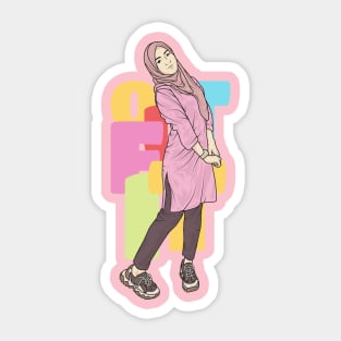 Beautiful Girl In PInk Outfit Sticker